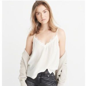 Abercrombie & Fitch White Lace Trim Cami